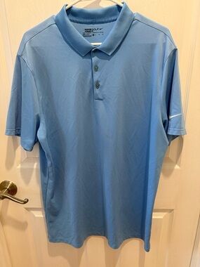 Nike Light Blue Men's Performance Dri-fit Polo Shirt Golf XL